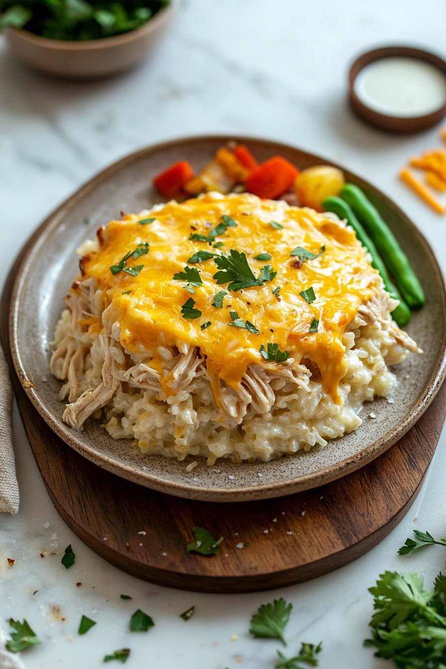 Classic Cheesy Chicken and Rice Casserole