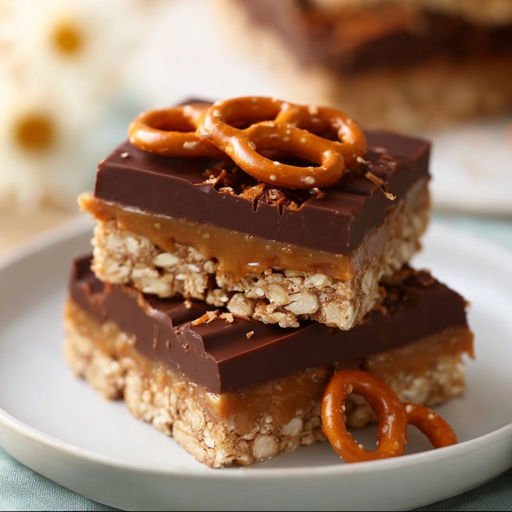 No-Bake Peanut Butter Pretzel Bars
