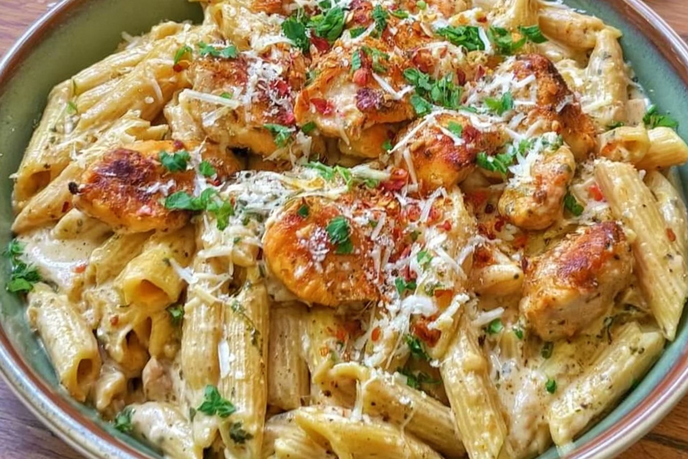 One Pot Creamy Parmesan Chicken Pasta