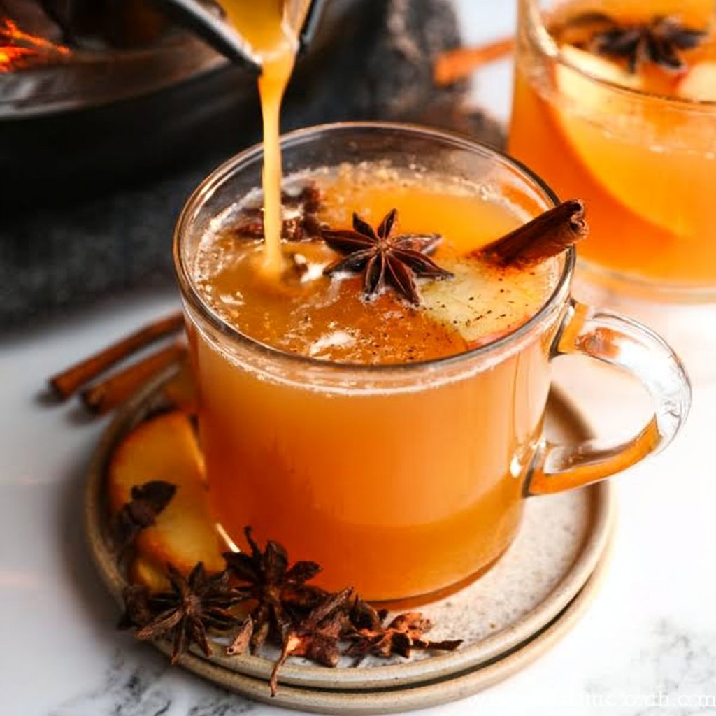 Warm Crockpot Mulled Apple Cider with Star Anise