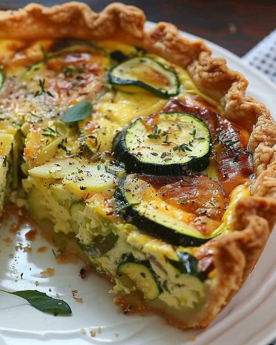 Zucchini Quiche Recipe with Deep Dish Crust | Vegetable quiche with zucchini, Zucchini crust quiche, Quiche recipes with zucchini