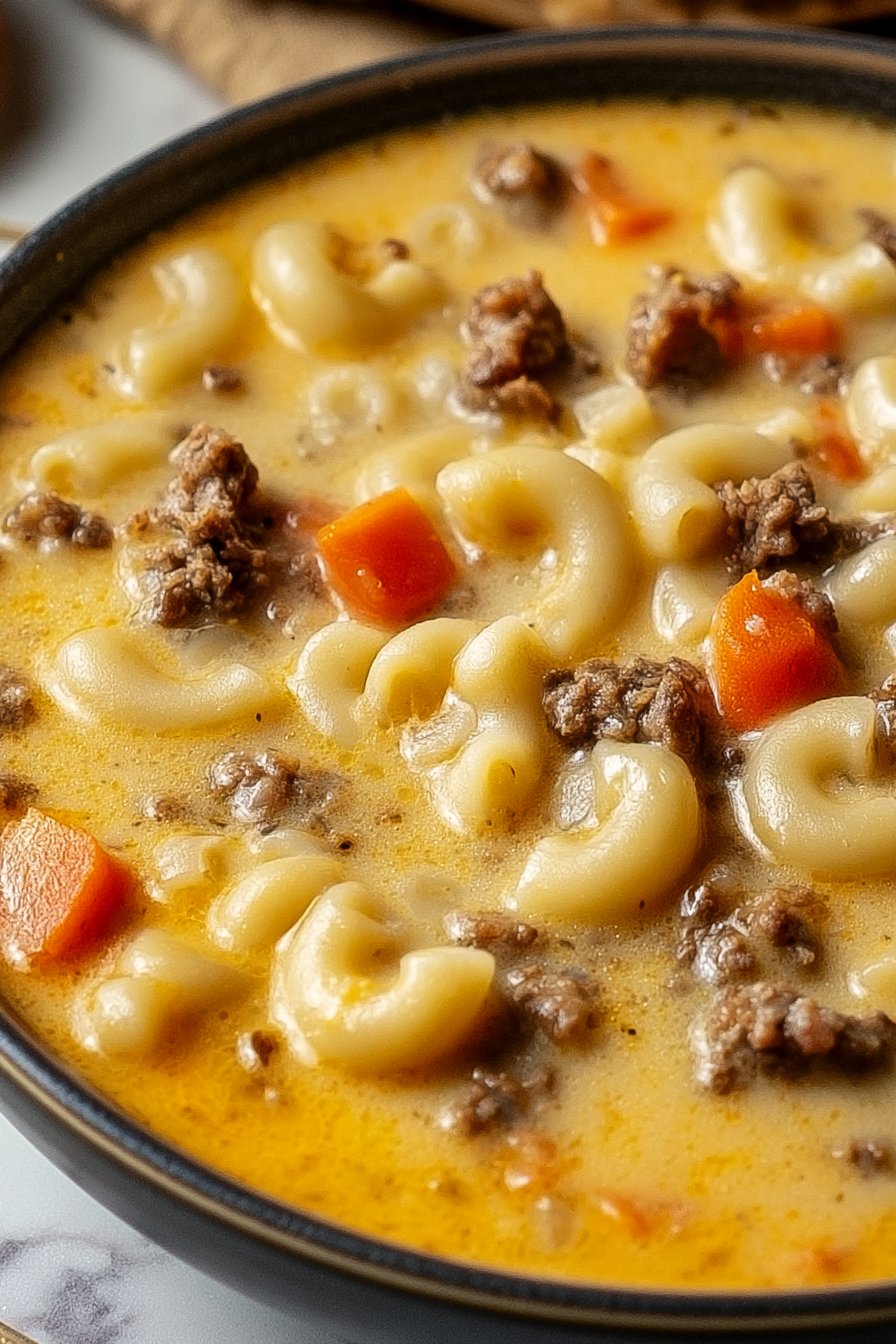 Cheeseburger Macaroni Soup: Creamy Comfort in Every Bowl
