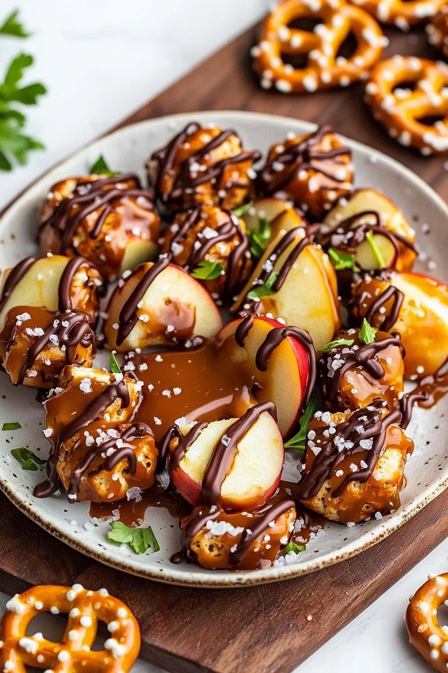 Caramel Apple Pretzel Bites
