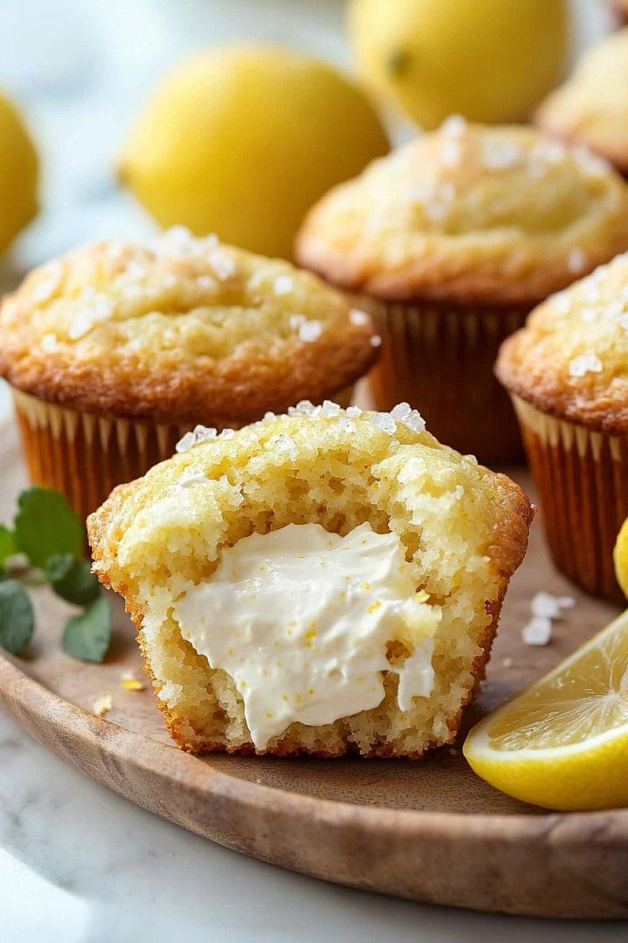 Lemon Muffins with Cream Cheese Filling