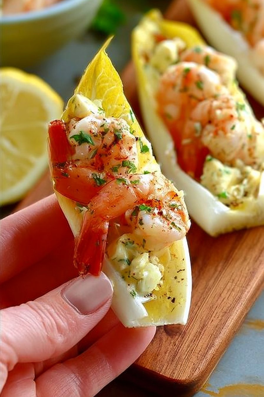 Shrimp Salad on Endive Spears