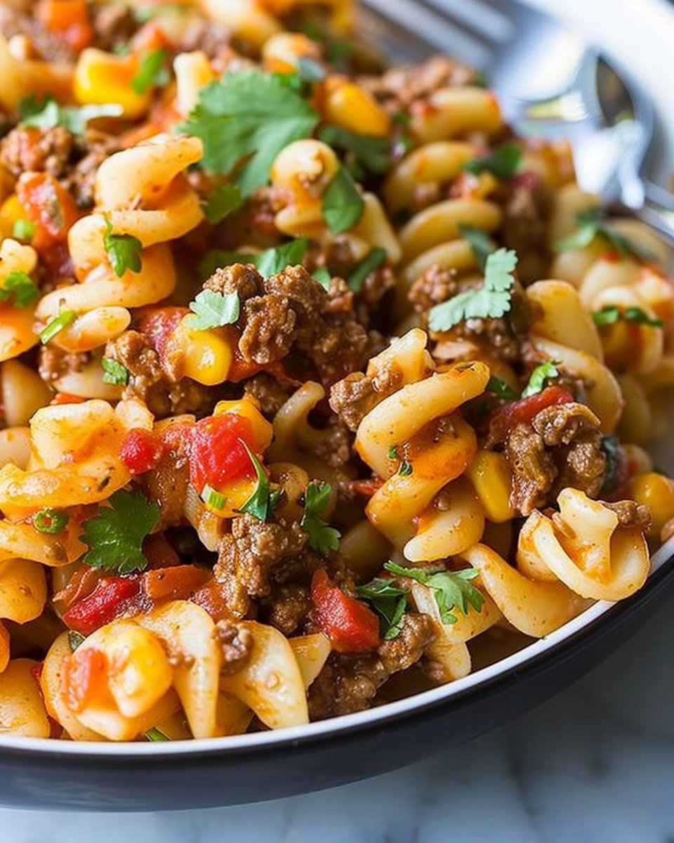 Slow Cooker Taco Pasta