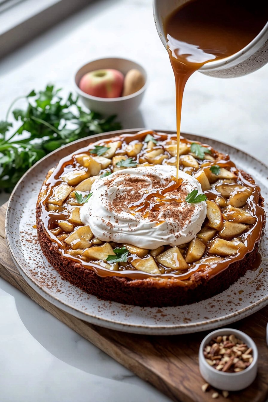 Caramel Apple Poke Cake