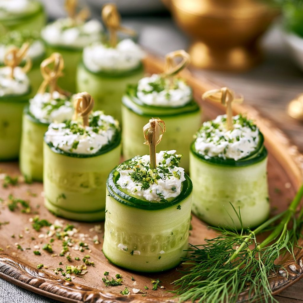Gurkenröllchen mit Frischkäse
