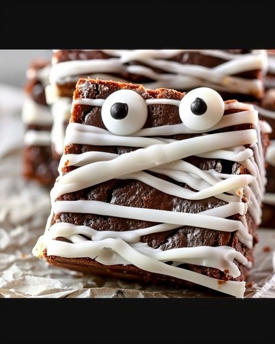 Mummy Halloween Brownies