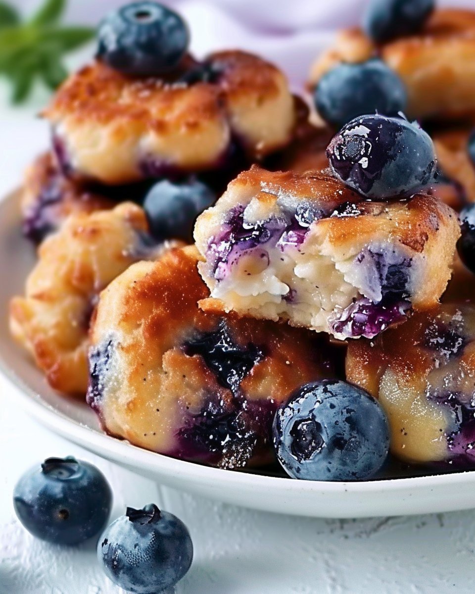 Healthy Baked Blueberry Greek Yogurt Fritters