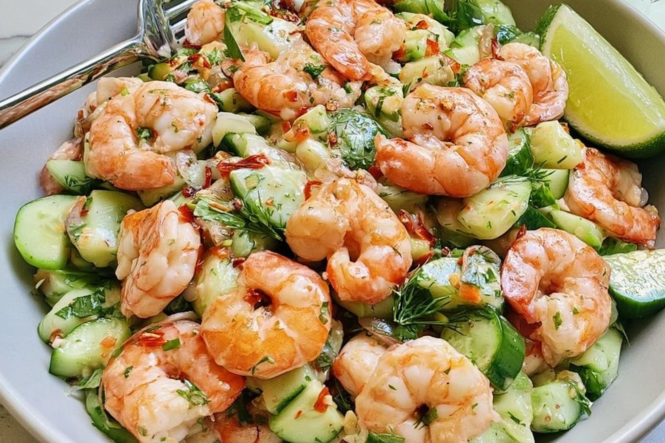 Healthy Cucumber Shrimp Salad Easy Quick Weeknight