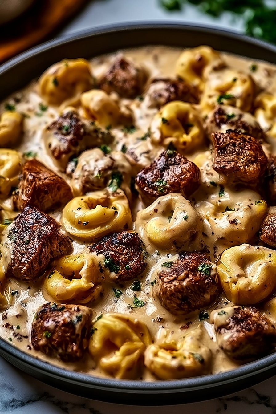 Creamy Garlic Steak Tortellini Recipe 1 Ultra-Creamy Garlic Steak Tortellini