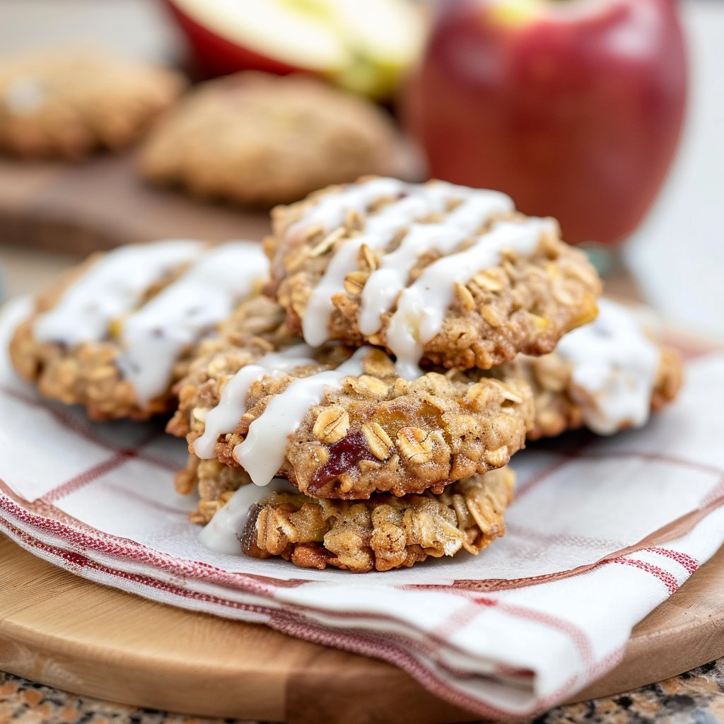 Chewy Apple Cinnamon Oatmeal Cookies