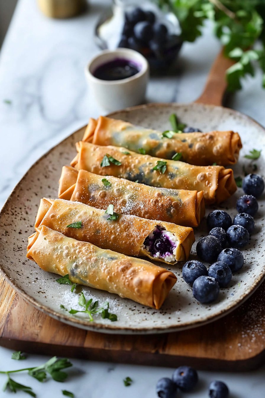 Blueberry Cream Cheese Egg Rolls