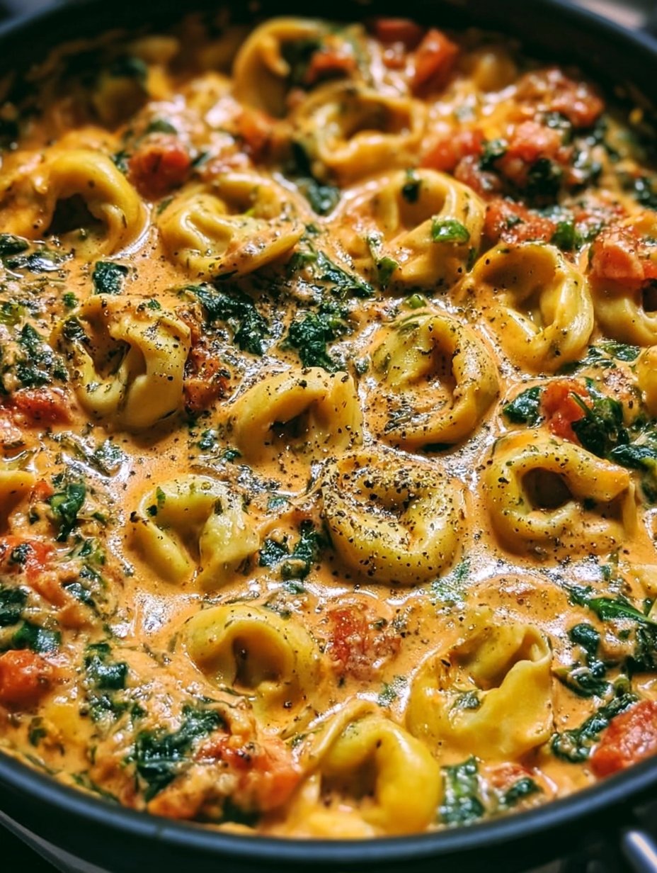 Tortellini de tomate y espinacas