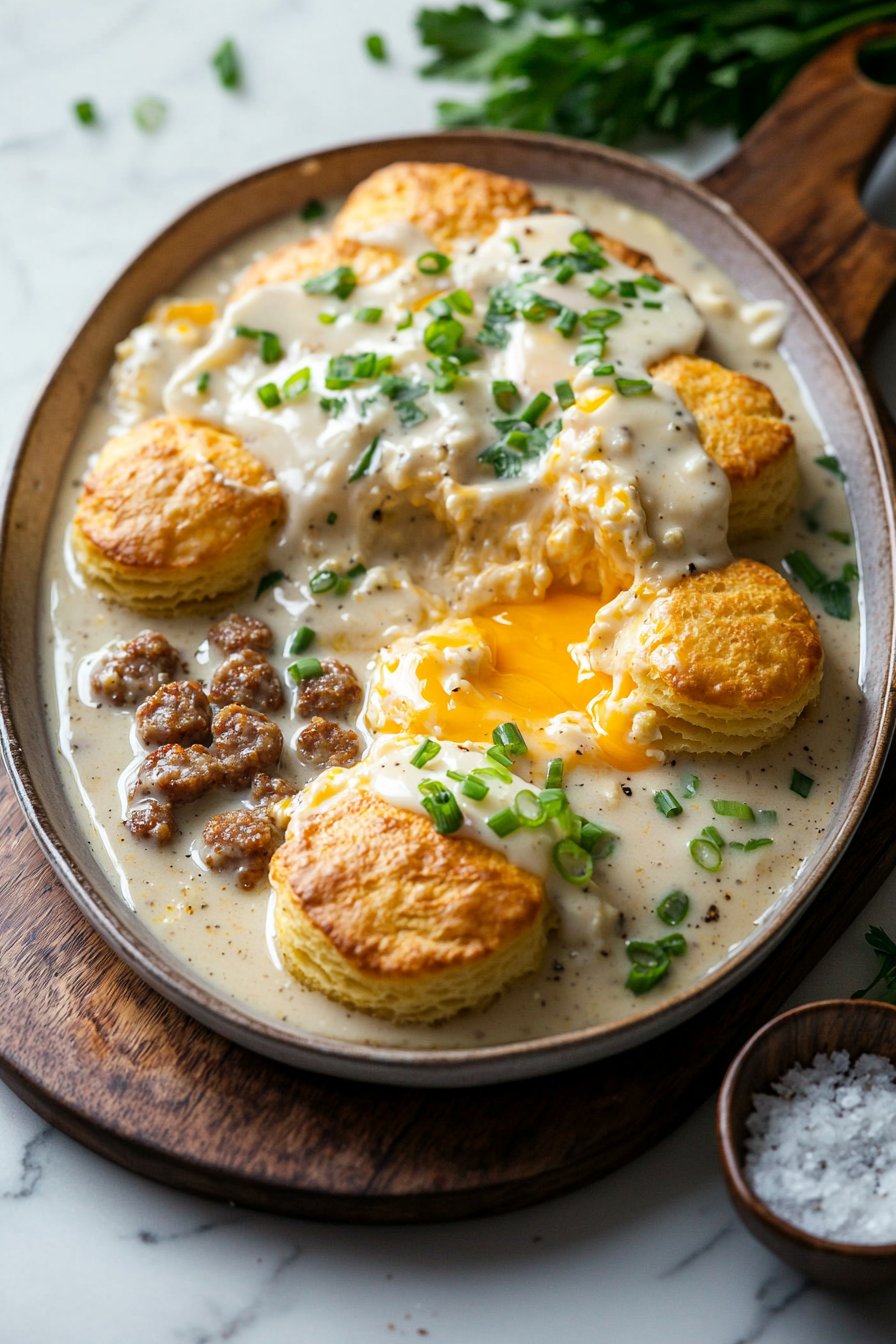 Kekse und Soße Frühstücksauflauf