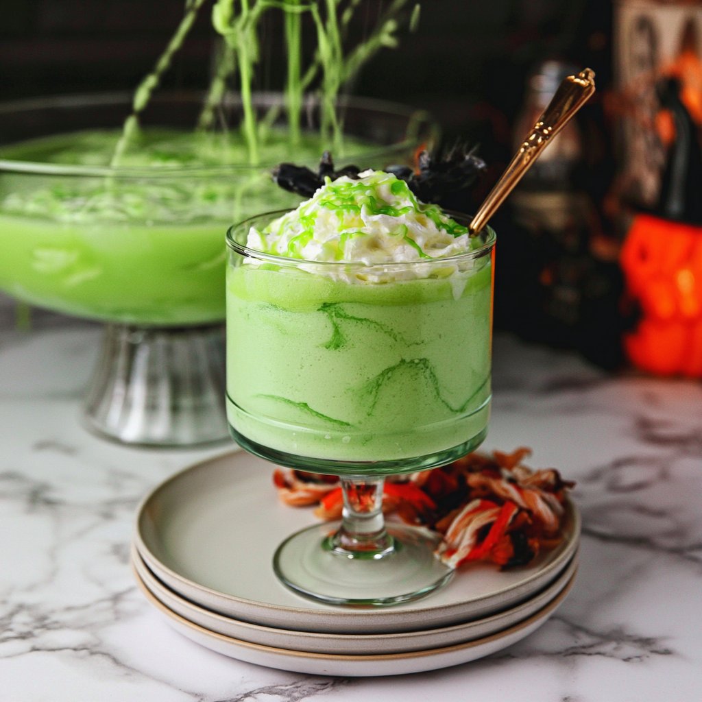 Green Sherbet Witches' Brew Halloween Punch