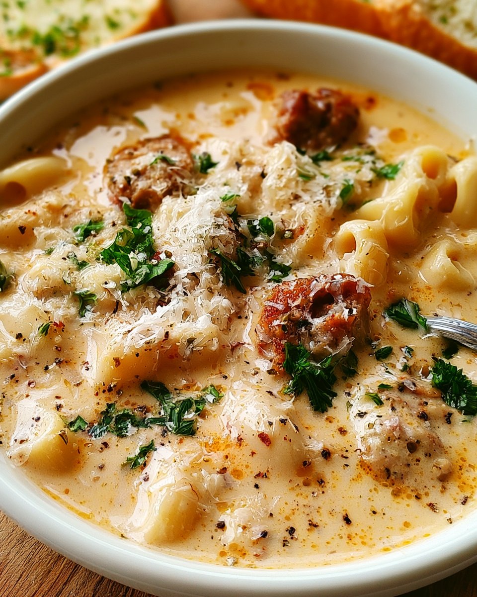 Creamy Italian Sausage Soup with Parmesan