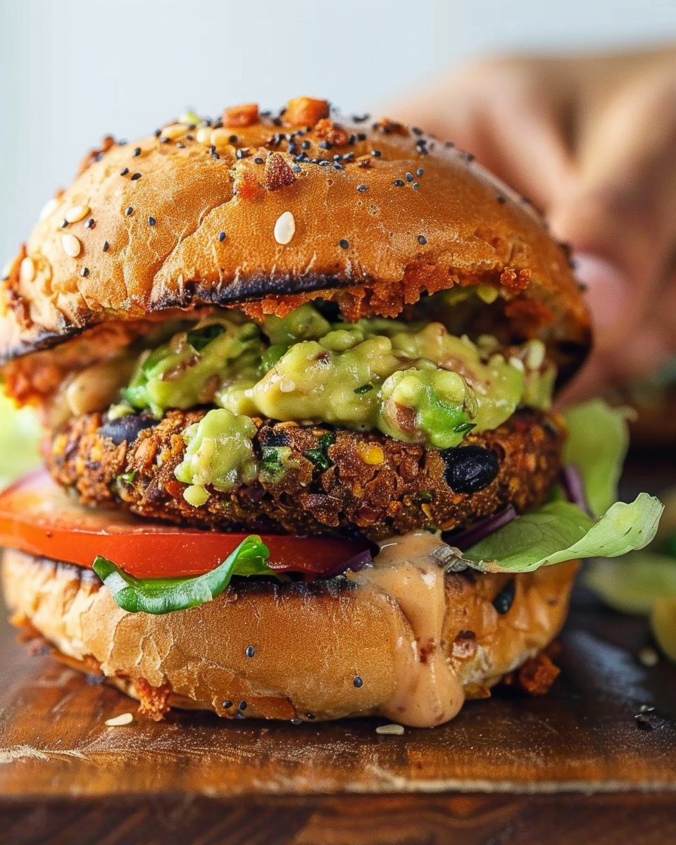 Spicy Bean Burgers with Cilantro Avocado Sauce | Meatless burgers recipes, How to make black bean burgers vegetarian, Morning star recipes vegetarian