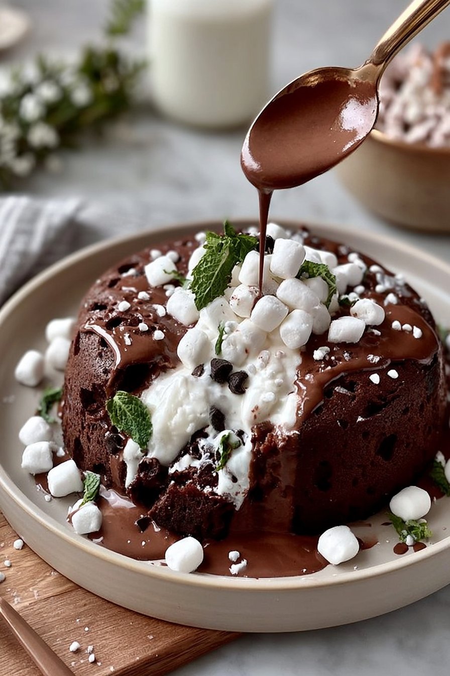 Hot Chocolate Poke Cake 2 Hot Chocolate Poke Cake