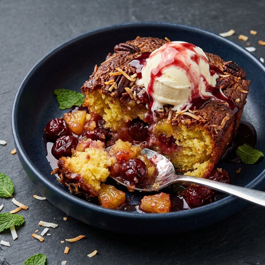 Slow Cooker Cherry Pineapple Dump Cake