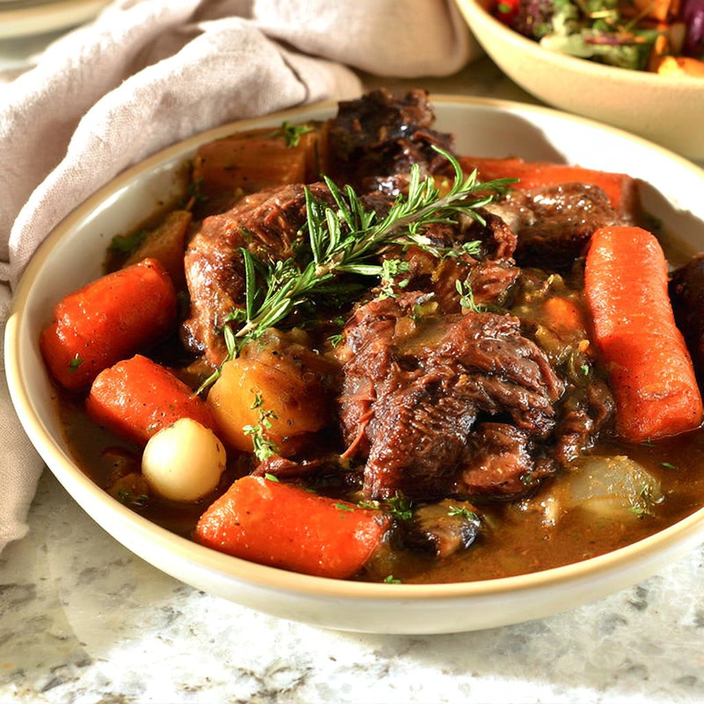 Slow Cooker Rosemary Pot Roast with Carrots & Gravy