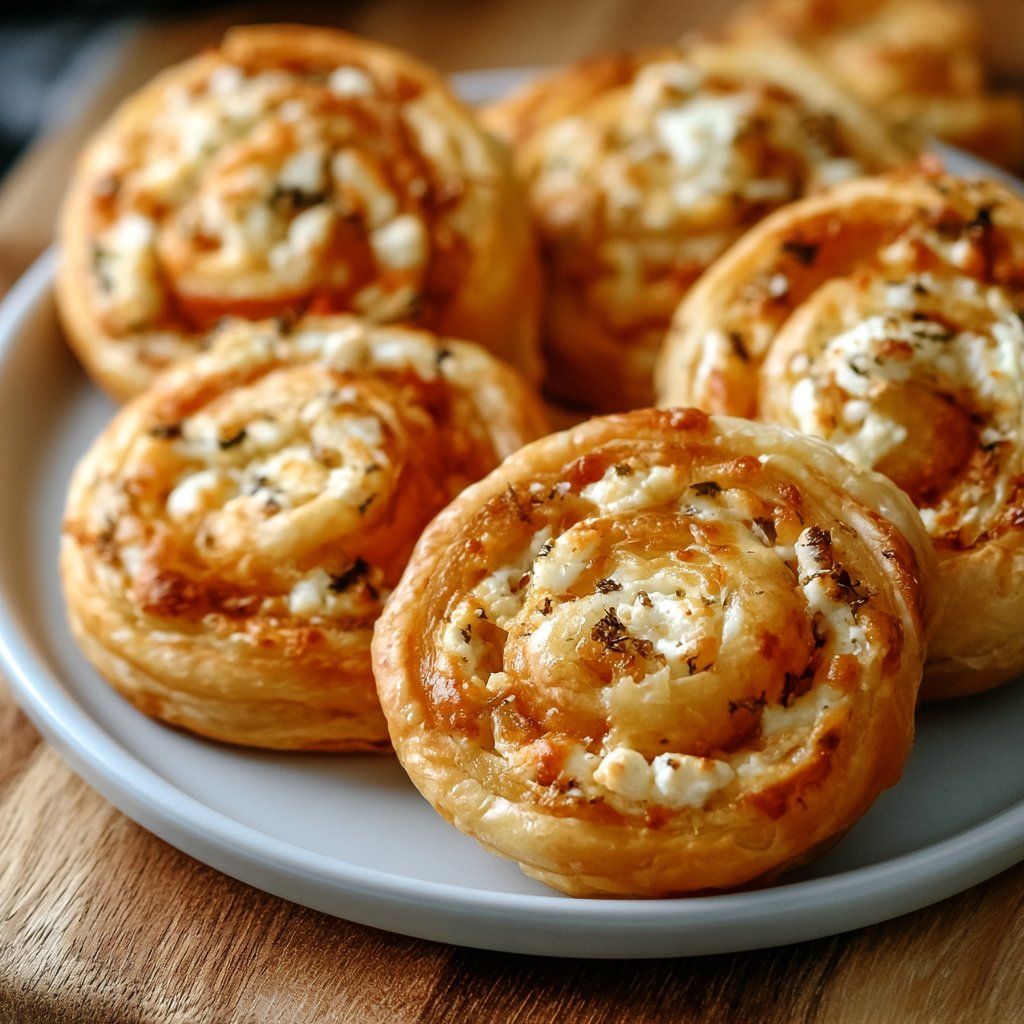 Knusprige Blätterteig-Feta-Schnecken