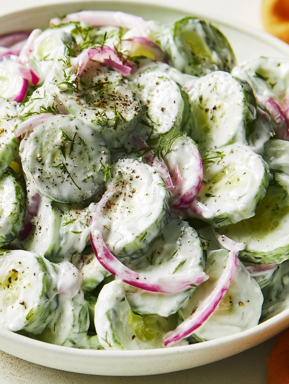 Ensalada de pepino cremosa