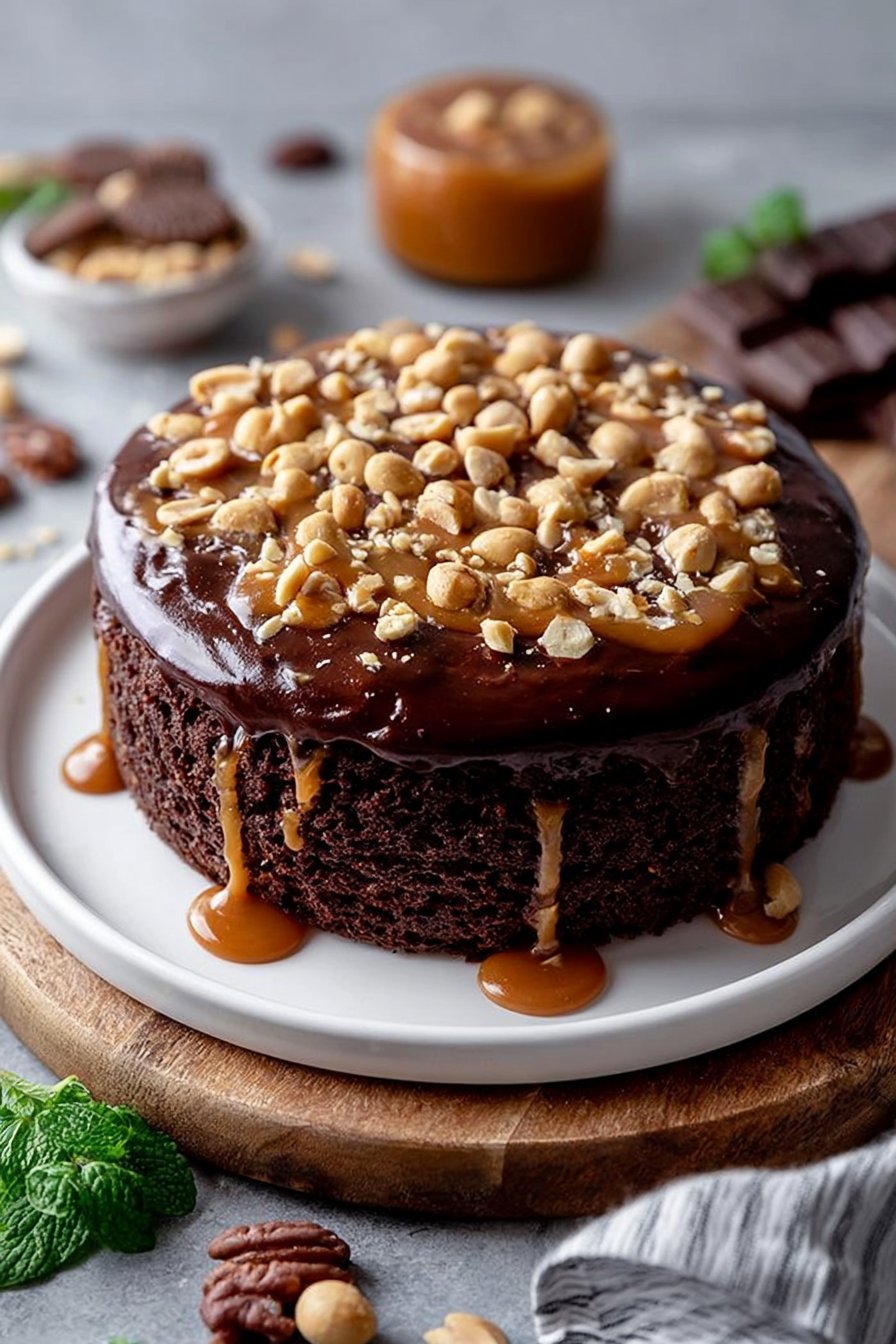 Chocolate Caramel Peanut Cake