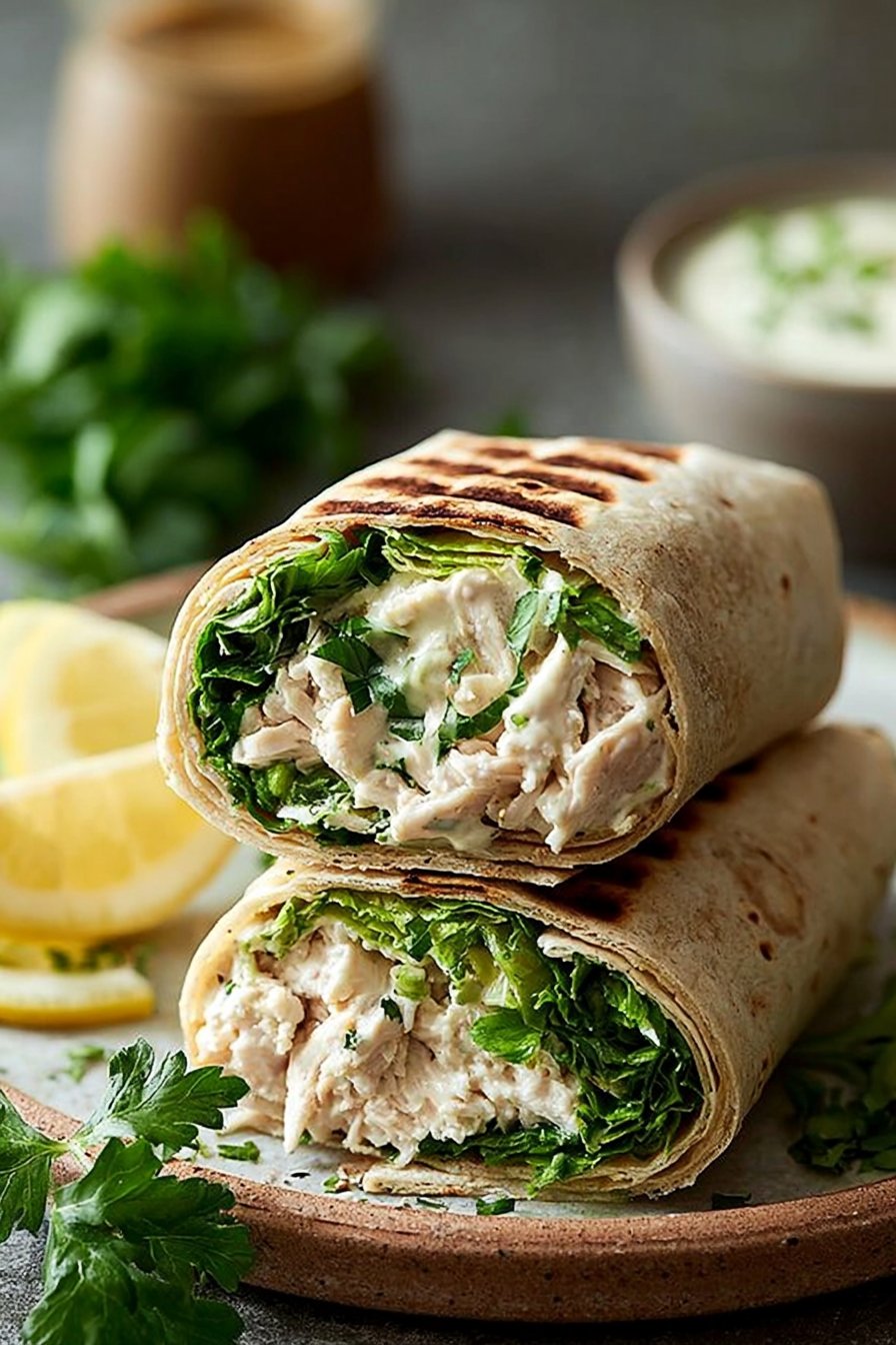Grilled Chicken Caesar Wrap with Crisp Romaine & Parmesan 2 Chicken Caesar Wrap