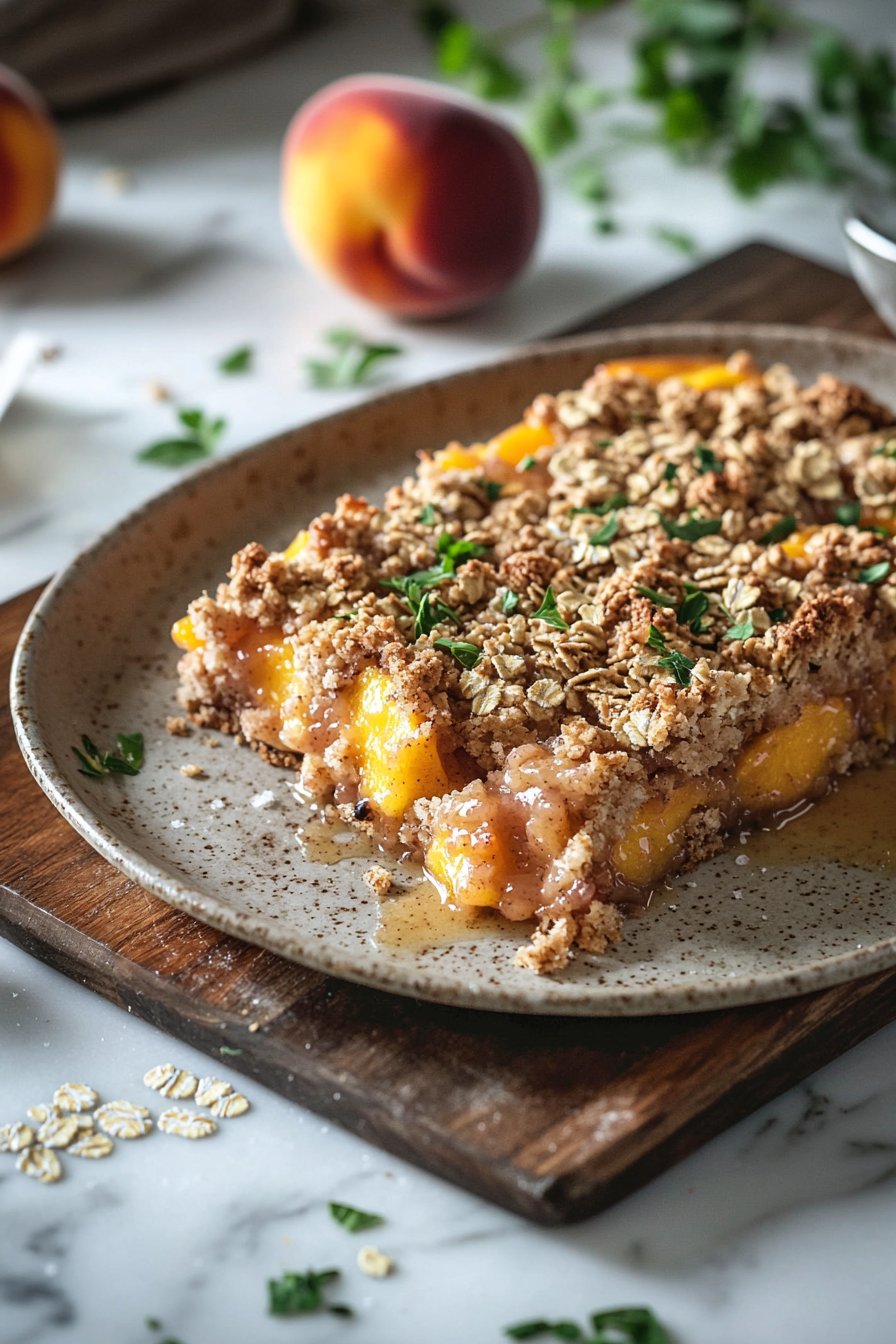 Pfirsich-Crumble-Riegel