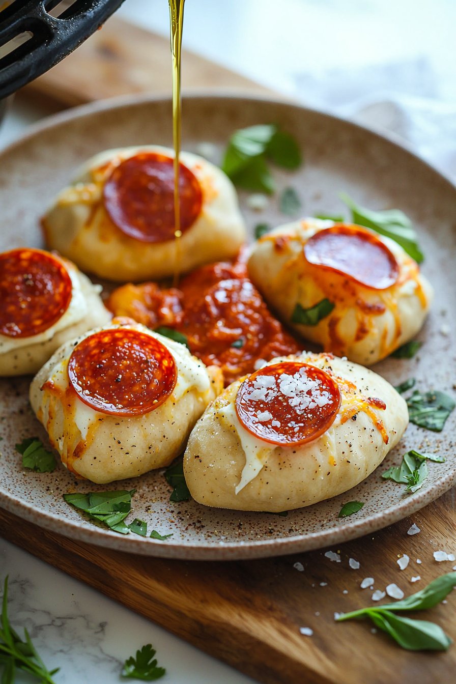 Air Fryer Pepperoni Pizza Pockets