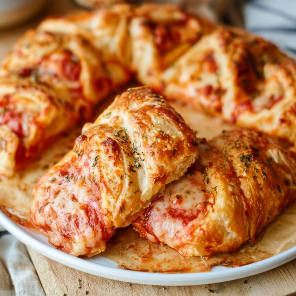 Schnelles Pizza Zupfbrot mit Blätterteig