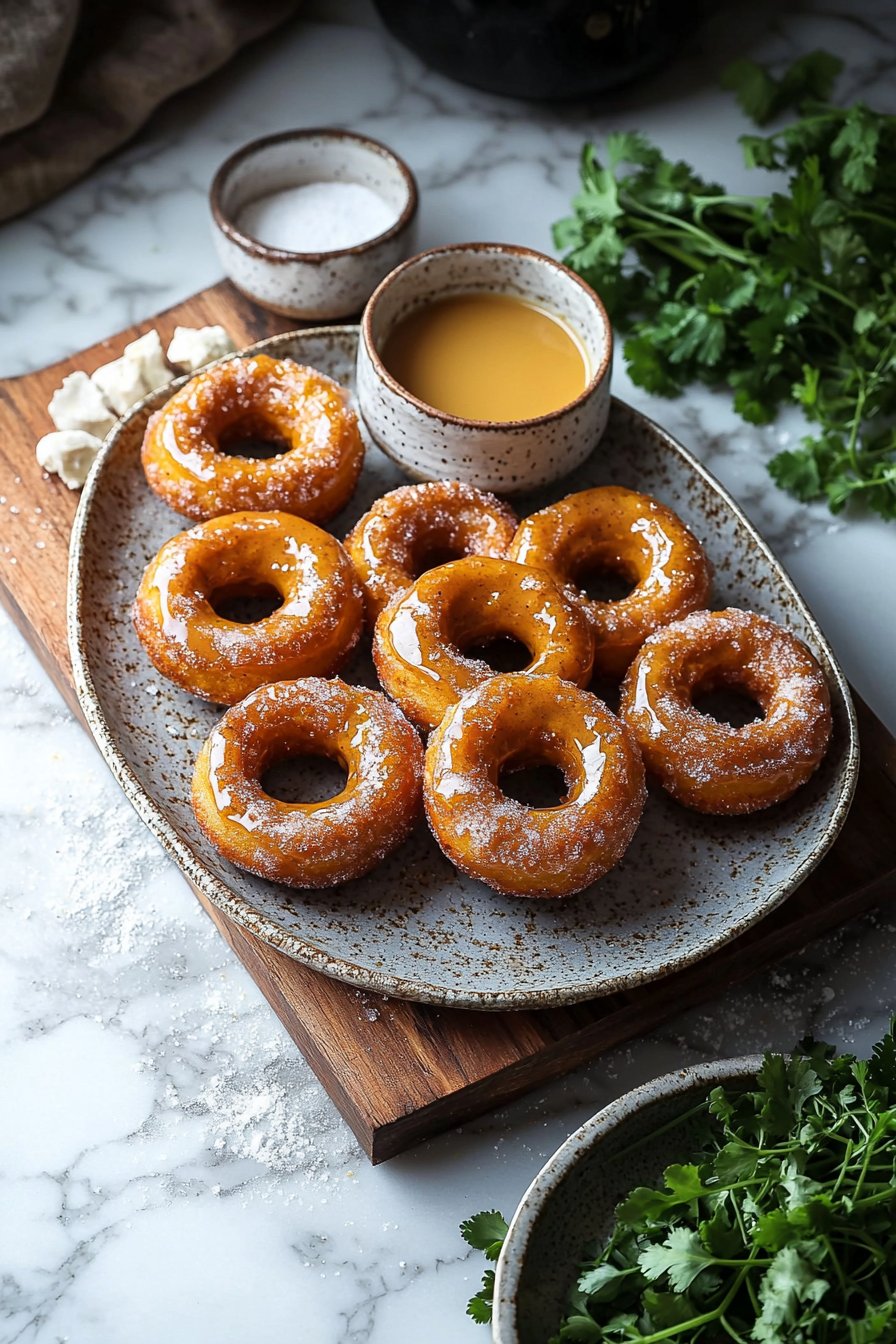 Ahorn-Glasierte Kürbisteigdonuts