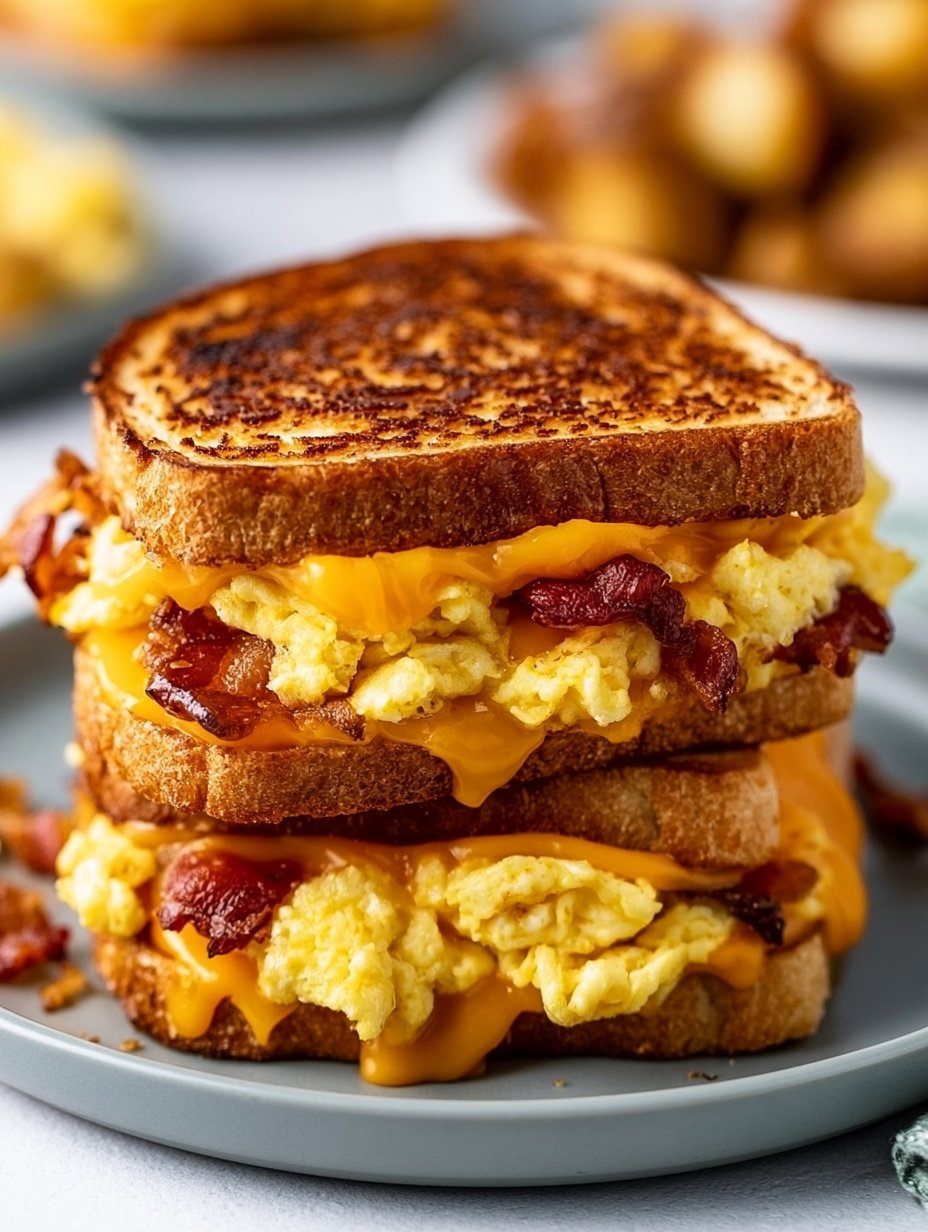 Sándwich de queso a la parrilla para el desayuno