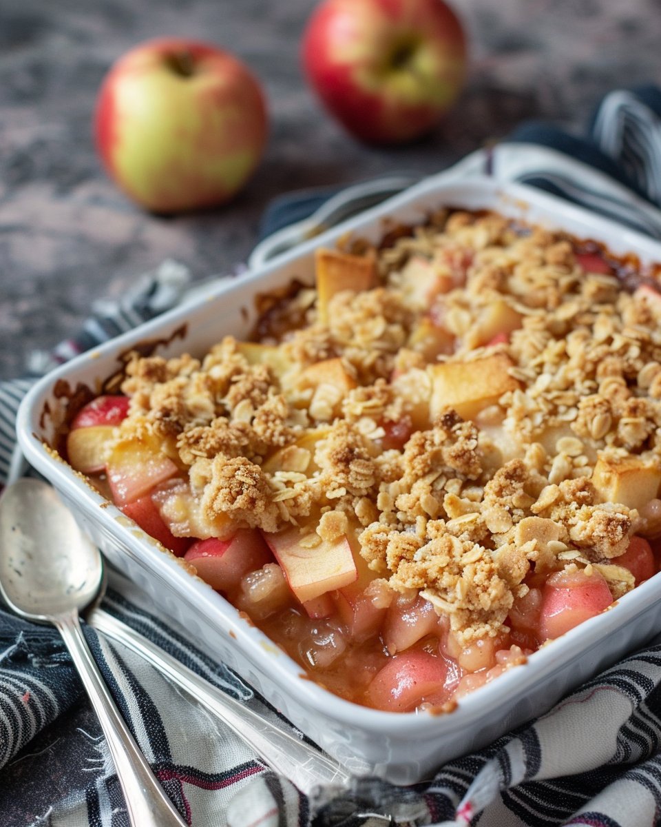Easy Apple Rhubarb Crisp