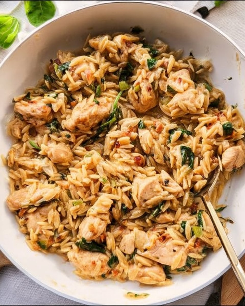 Protein-Packed Chicken Orzo Skillet