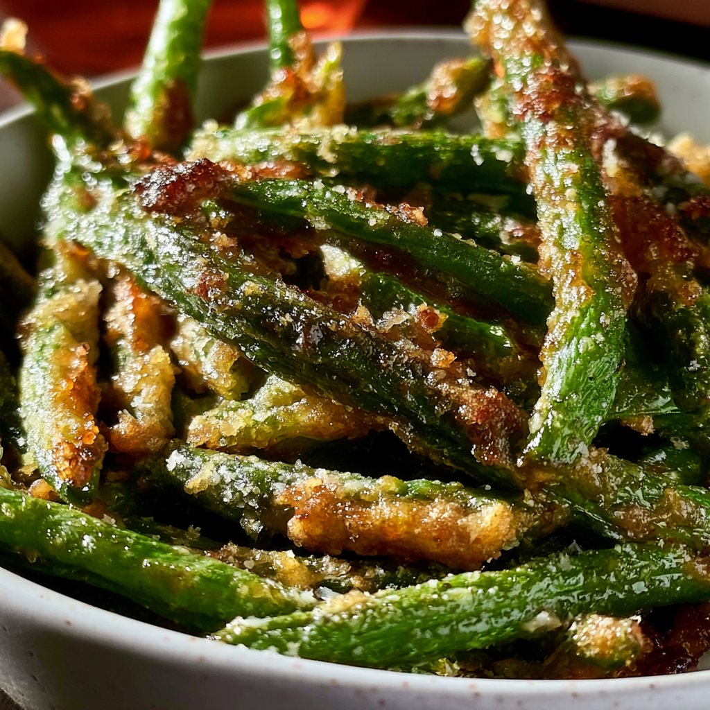 Crispy Garlic Parmesan Green Beans