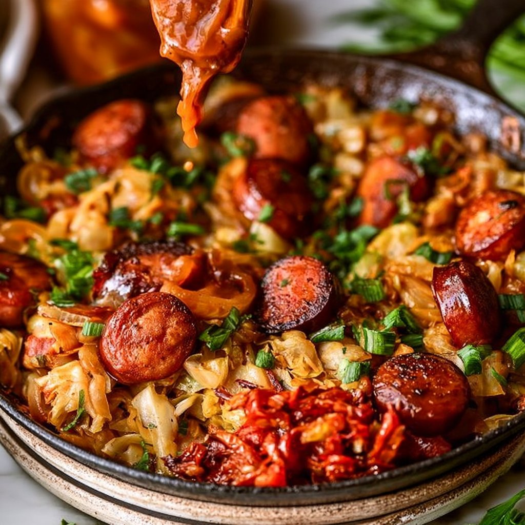 Sautéed Cabbage & Kielbasa Skillet