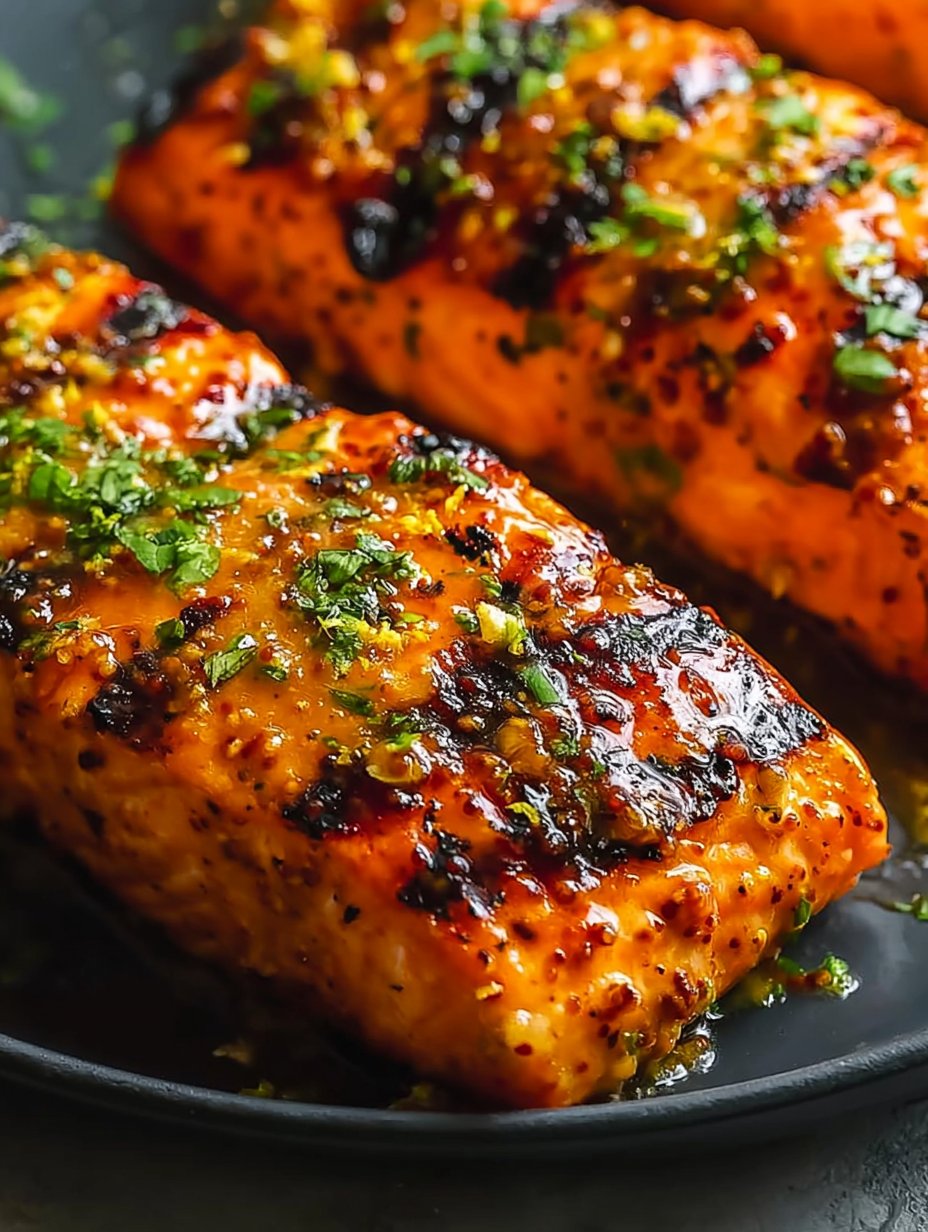 Salmón a la parrilla con mostaza y miel sin gluten