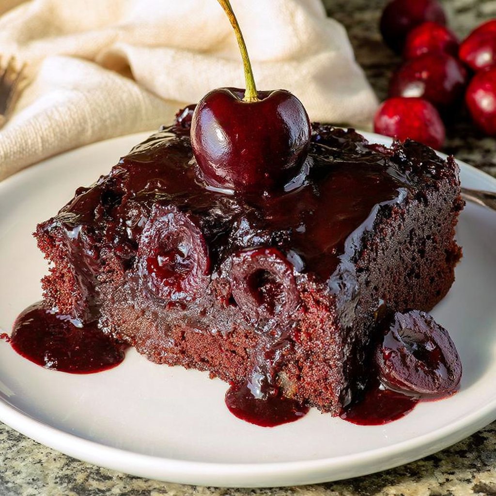 Chocolate Cherry Upside Down Cake