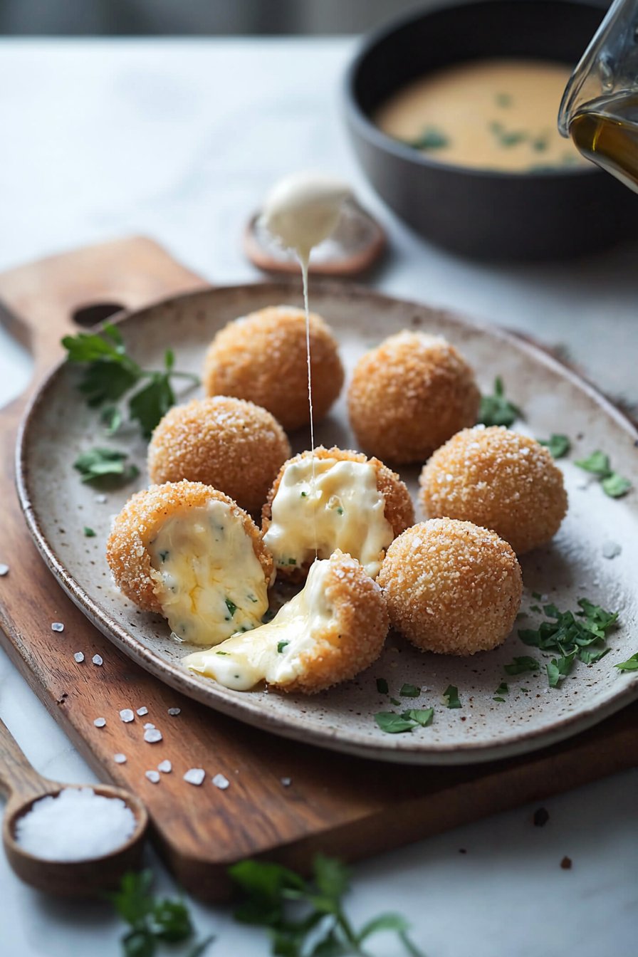 Käsegefüllte frittierte Käsebällchen