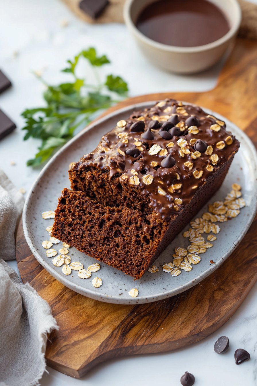 Healthy Oatmeal Double Chocolate Pumpkin Bread
