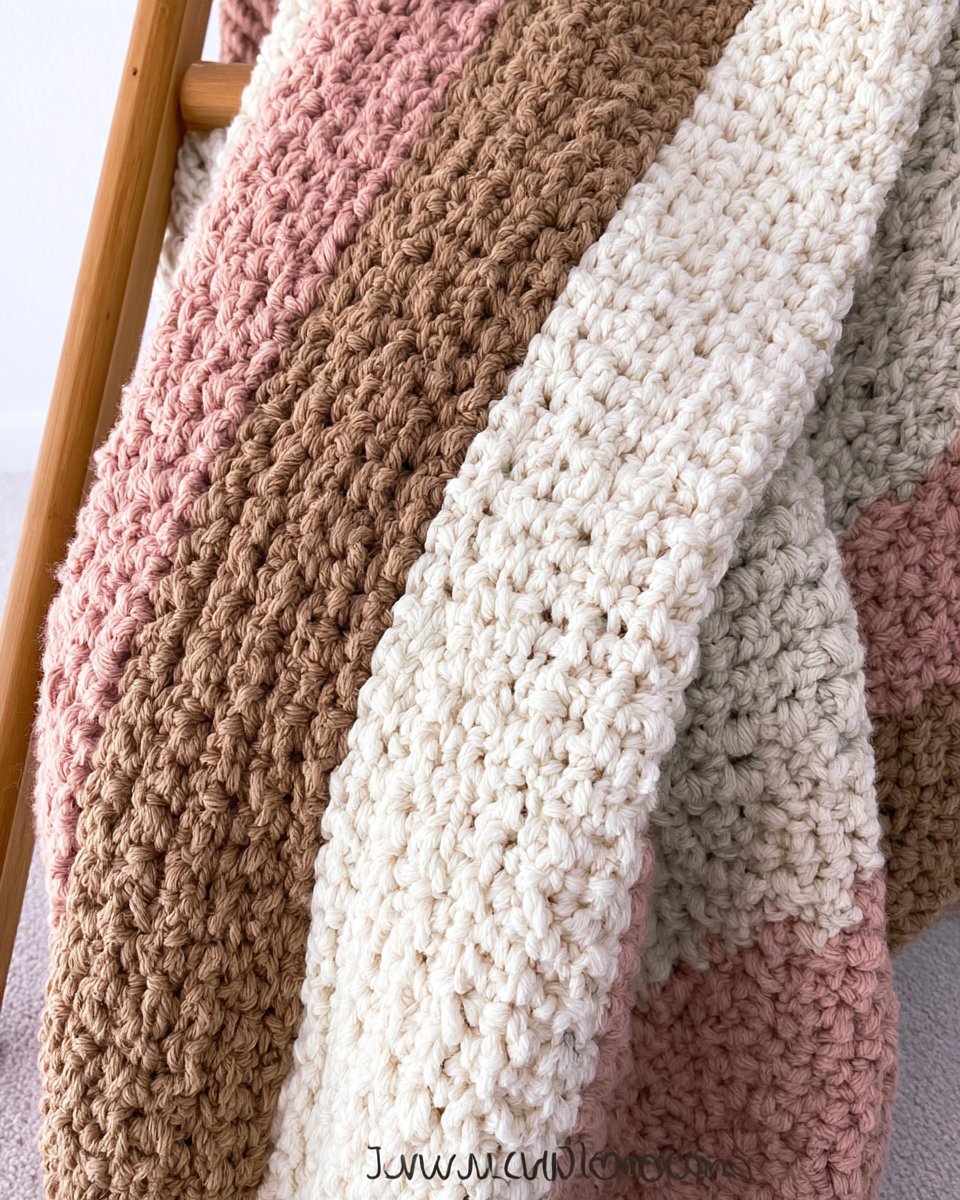 Crochet Striped Blanket