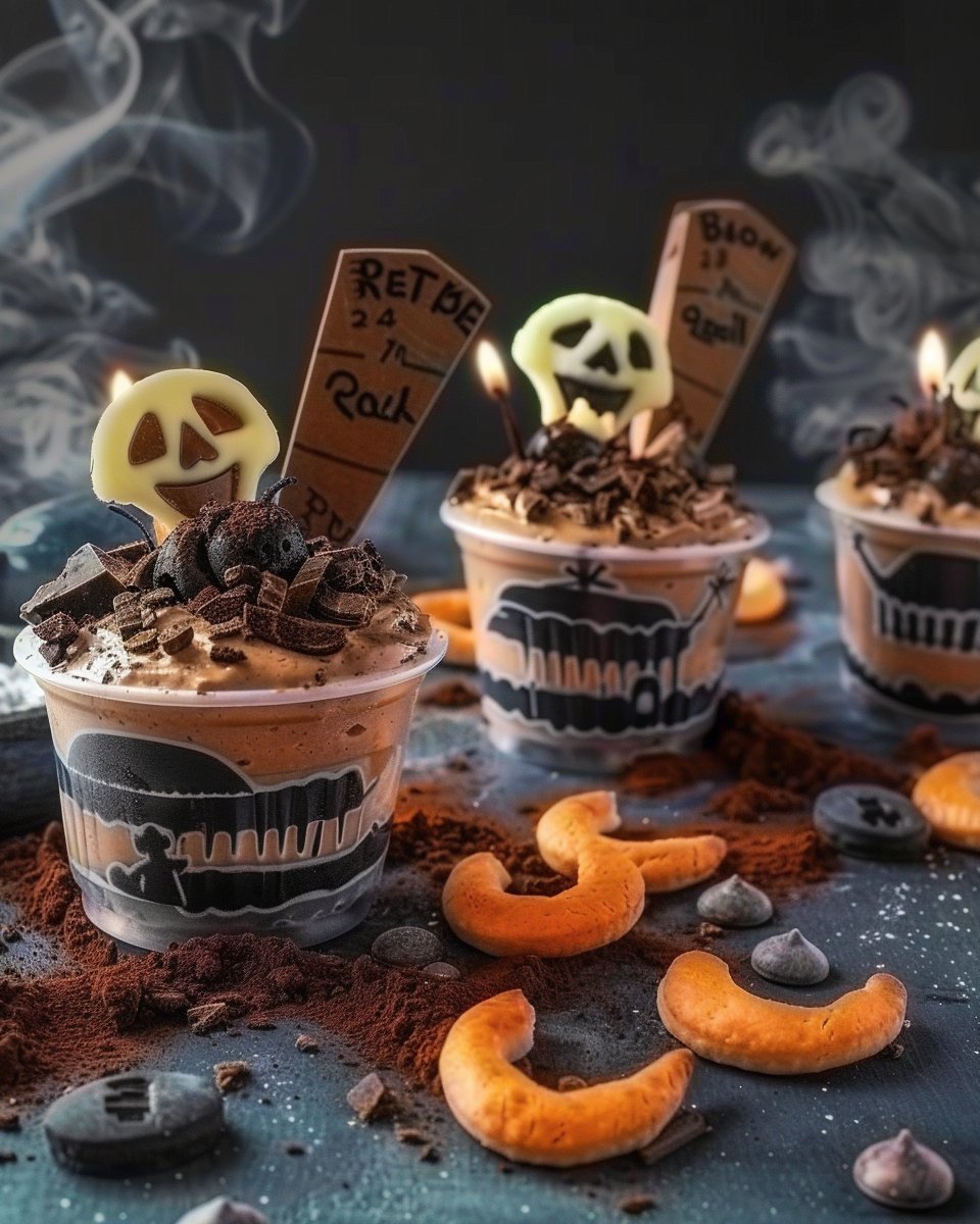 Graveyard Pudding Cookie Cups