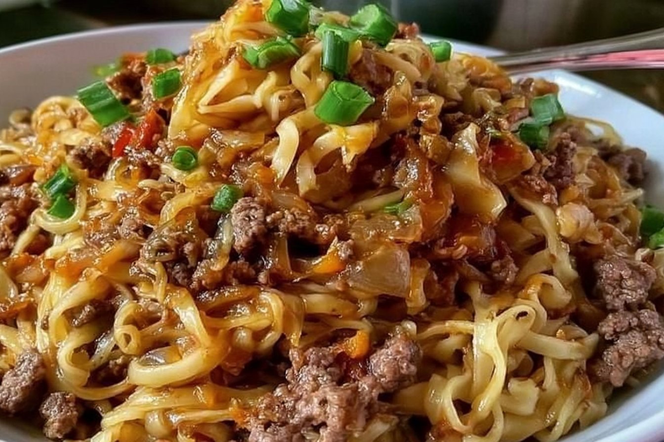 Mongolian Ground Beef Noodles