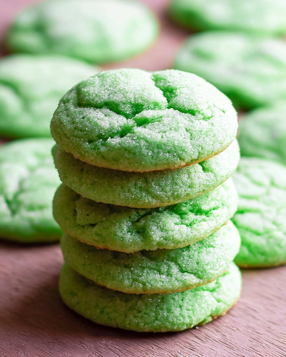 Soft and Chewy Green Sugar Cookies