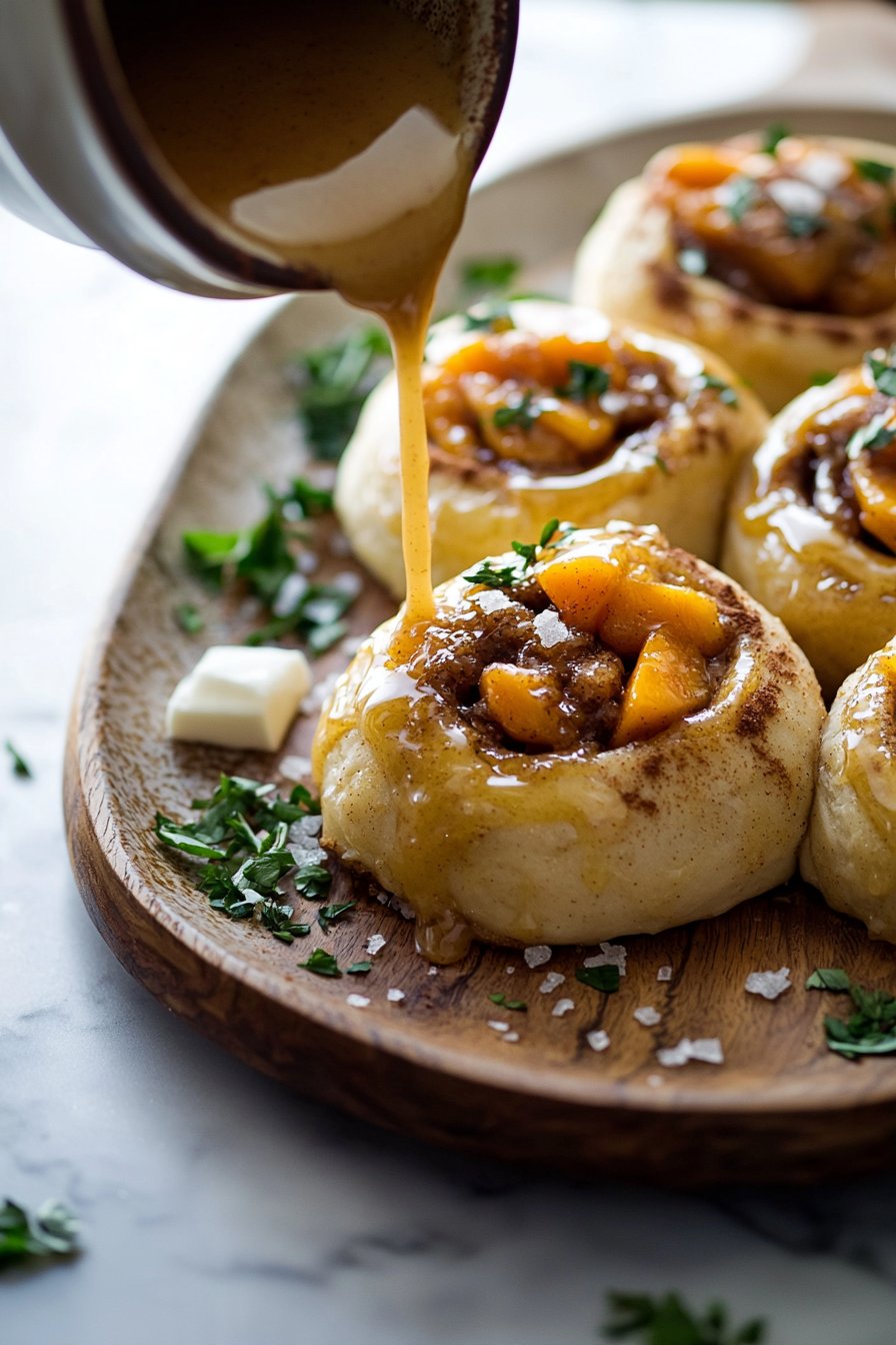 Peach Cobbler Cinnamon Rolls