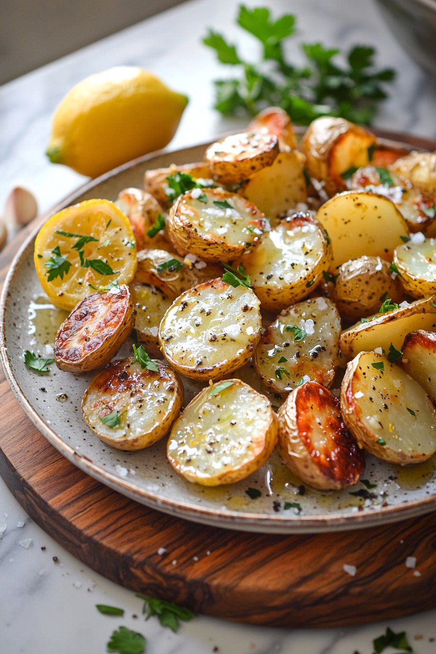 Lemon Garlic Roasted Potatoes