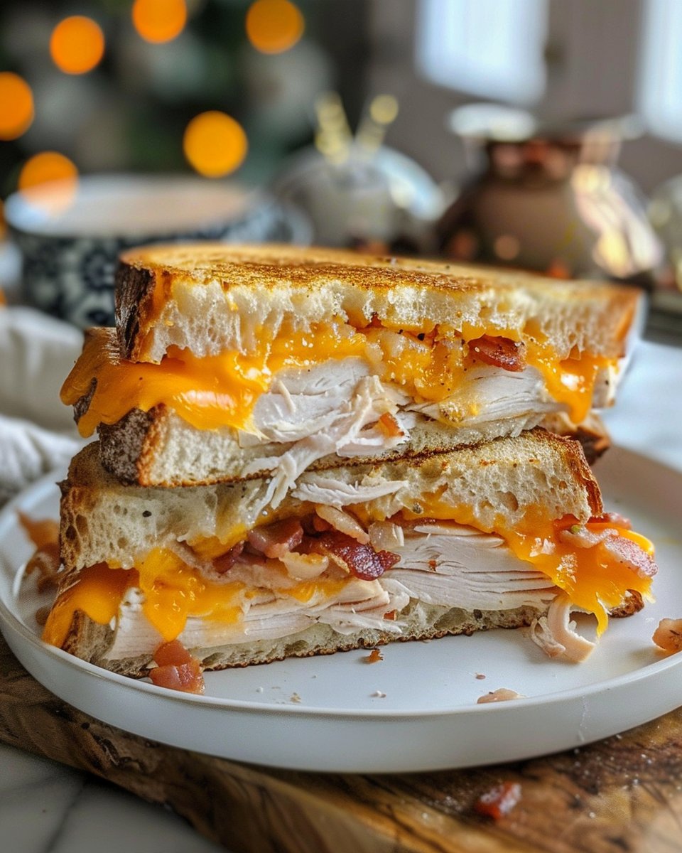 Cheddar and Bacon Turkey Melt on Sourdough